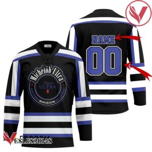 Personalized Black Born To Drink Michelob ULTRA and Play Hockey Jersey - Vesles2014S