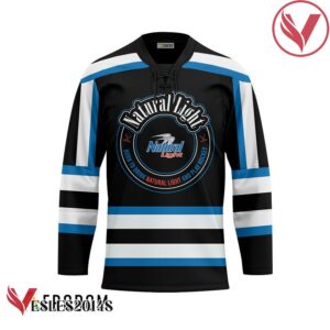 Personalized Black Born To Drink Natural Light and Play Hockey Jersey - Vesles2014S 1