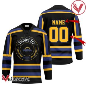 Personalized Black Born To Drink Twisted Tea and Play Hockey Jersey - Vesles2014S