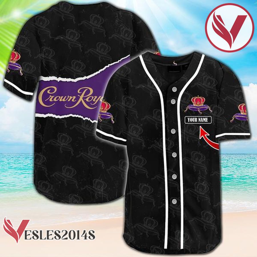 Personalized Black Crown Royal Seamless Baseball Jersey, Perfect Gifts For Fans - Vesles2014S