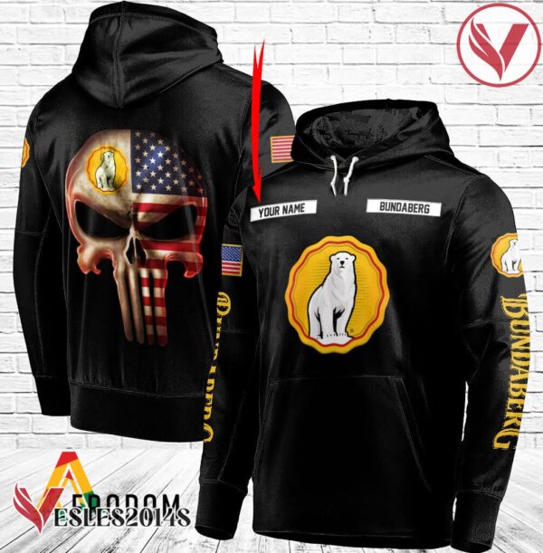 Personalized Black USA Flag Skull Bundaberg Rum Hoodie - Vesles2014S