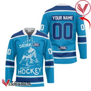 Personalized Born To Drink Bud Light and Play Hockey Jersey - Vesles2014S