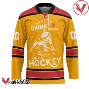 Personalized Born To Drink Fireball Whiskey and Play Hockey Jersey - Vesles2014S 1