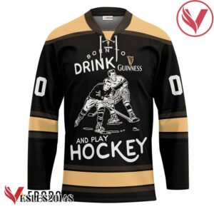 Personalized Born To Drink Guinness Beer and Play Hockey Jersey - Vesles2014S 1