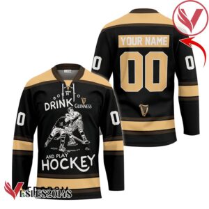 Personalized Born To Drink Guinness Beer and Play Hockey Jersey - Vesles2014S