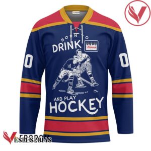 Personalized Born To Drink Hamm's Beer and Play Hockey Jersey - Vesles2014S 1