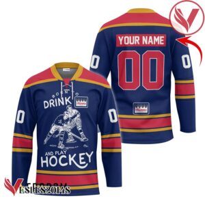 Personalized Born To Drink Hamm's Beer and Play Hockey Jersey - Vesles2014S