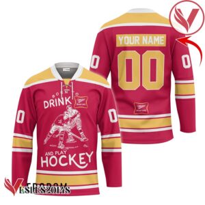Personalized Born To Drink Miller High Life and Play Hockey Jersey - Vesles2014S