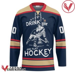 Personalized Born To Drink Miller Lite and Play Hockey Jersey - Vesles2014S 1