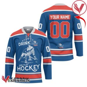 Personalized Born To Drink Natural Light and Play Hockey Jersey - Vesles2014S
