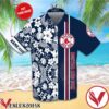 Personalized Boston Red Sox Flowery Navy Hawaiian Shirt And Short, Unique Gifts For Friends - Vesles2014S 1