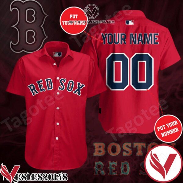 Personalized Boston Red Sox Red Hawaiian Shirt And Short, Unique Gifts For Friends - Vesles2014S 1