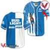 Personalized Bud Light American Flag Baseball Jersey, Perfect Gifts For Fans - Vesles2014S