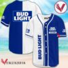 Personalized Bud Light Blue and White Basic Baseball Jersey, Perfect Gifts For Fans - Vesles2014S