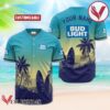 Personalized Bud Light Palm Tree Surfboard Baseball Jersey, Perfect Gifts For Fans - Vesles2014S
