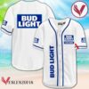 Personalized Bud Light White Basic Baseball Jersey, Perfect Gifts For Fans - Vesles2014S