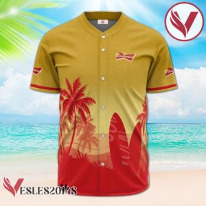 Personalized Budweiser Beer Palm Tree Surfboard Baseball Jersey, Perfect Gifts For Fans - Vesles2014S 2