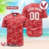 Personalized Budweiser Beer Red Camouflage Baseball Jersey, Perfect Gifts For Fans - Vesles2014S