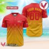Personalized Budweiser Beer Yellow And Red Halftone Baseball Jersey, Perfect Gifts For Fans - Vesles2014S