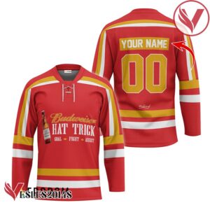 Personalized Budweiser Hat Trick Hockey Jersey - Vesles2014S