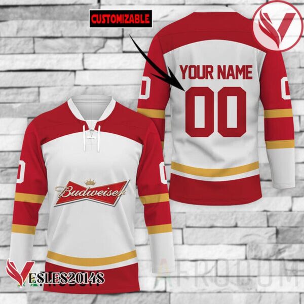 Personalized Budweiser Hockey Jersey - Vesles2014S