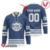 Personalized Busch Light Blue Retro Hockey Jersey - Vesles2014S