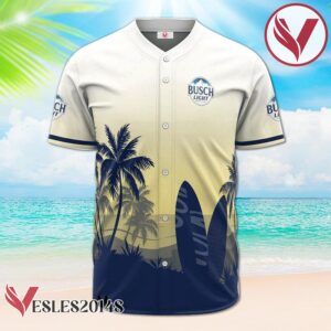 Personalized Busch Light Palm Tree Surfboard Baseball Jersey, Perfect Gifts For Fans - Vesles2014S 2