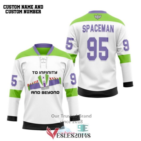 Personalized Buzz Lightyear To Infinity And Beyond Hockey Jersey, Trending Gifts For Fans - Vesles2014s 1