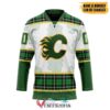 Personalized Calgary Flames St Patrick Day Hockey Jersey, Trending Gifts For Fans - Vesles2014s