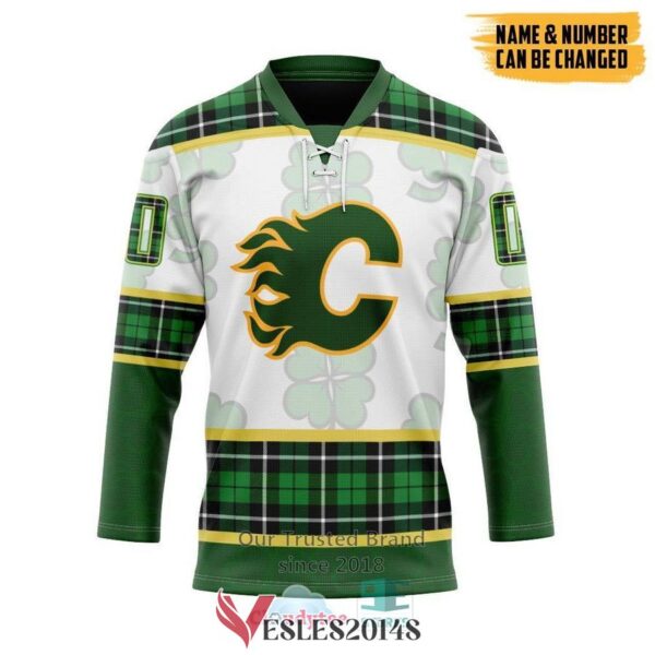 Personalized Calgary Flames St Patrick Day Hockey Jersey, Trending Gifts For Fans - Vesles2014s