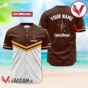 Personalized Captain Morgan Brown And White Baseball Jersey, Perfect Gifts For Fans - Vesles2014S
