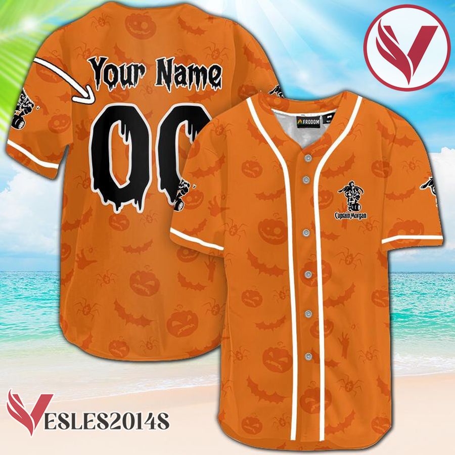Personalized Captain Morgan Halloween Patterns Baseball Jersey, Perfect Gifts For Fans - Vesles2014S