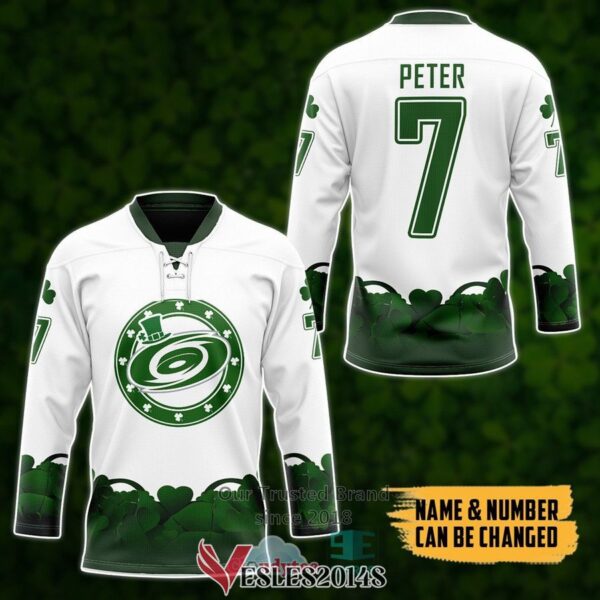Personalized Carolina Hurricanes 2022 St Patrick Day Hockey Jersey, Trending Gifts For Fans - Vesles2014s 3