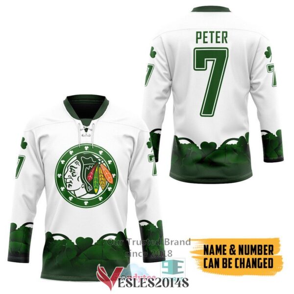 Personalized Chicago BlackHawks 2022 St Patrick Day Hockey Jersey, Trending Gifts For Fans - Vesles2014s 2