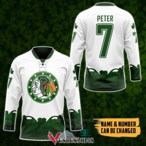 Personalized Chicago BlackHawks 2022 St Patrick Day Hockey Jersey, Trending Gifts For Fans - Vesles2014s 3