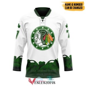 Personalized Chicago BlackHawks 2022 St Patrick Day Hockey Jersey, Trending Gifts For Fans - Vesles2014s