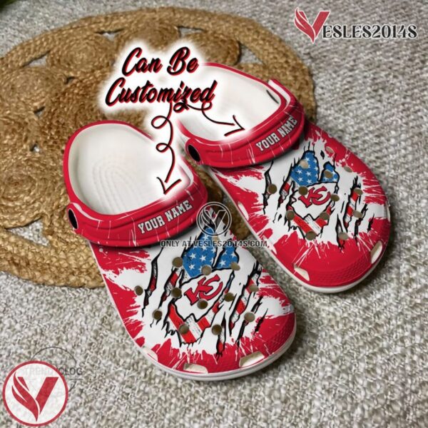 Personalized Chiefs Football Ripped American Flag Clog Shoes, Unique Gift From  Vesles2014S