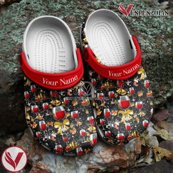 Personalized Christmas Classic Wine Pattern Shoes Crocs Crocband Clogs Shoes For Men Women, Unique Gift From  Vesles2014S
