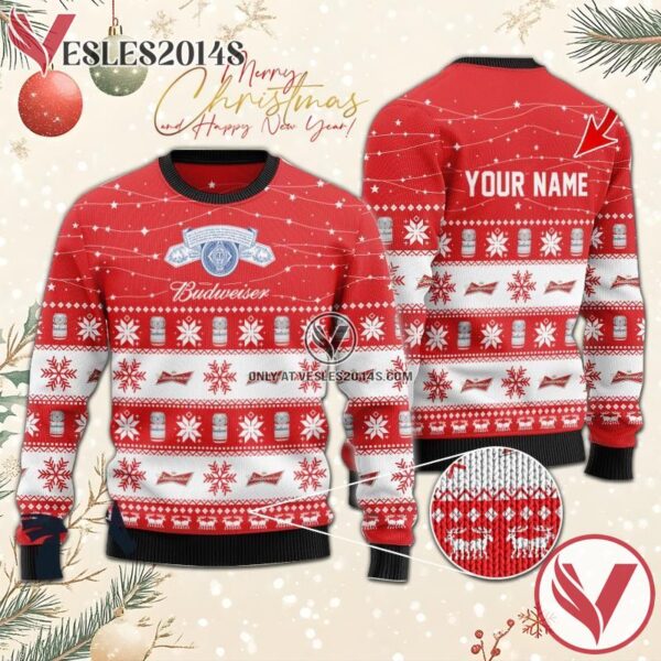 Personalized Christmas Twinkle Lights Budweiser Christmas Sweater, Unique Winter Outfits For Fans - Vesles2014S  1