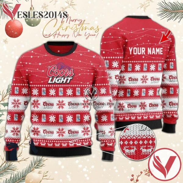 Personalized Christmas Twinkle Lights Coors Light Christmas Sweater, Unique Winter Outfits For Fans - Vesles2014S  1