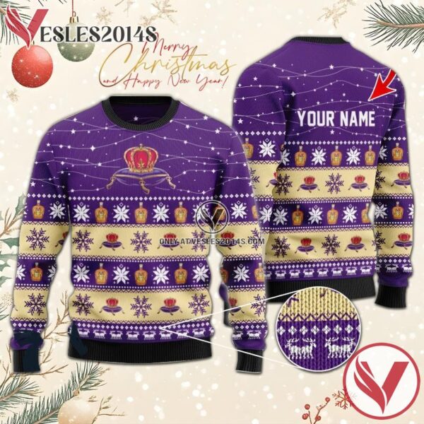 Personalized Christmas Twinkle Lights Crown Royal Christmas Sweater, Unique Winter Outfits For Fans - Vesles2014S  1