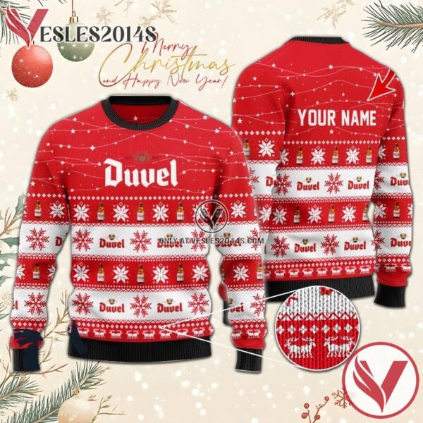 Personalized Christmas Twinkle Lights Duvel Beer Christmas Sweater, Unique Winter Outfits For Fans - Vesles2014S  1