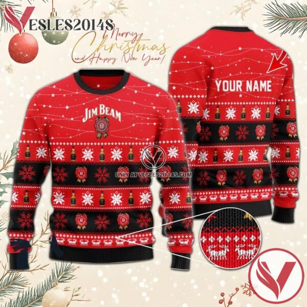 Personalized Christmas Twinkle Lights Jim Beam Christmas Sweater, Unique Winter Outfits For Fans - Vesles2014S  1