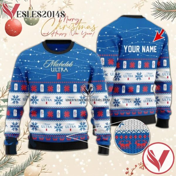 Personalized Christmas Twinkle Lights Michelob Ultra Christmas Sweater, Unique Winter Outfits For Fans - Vesles2014S  1