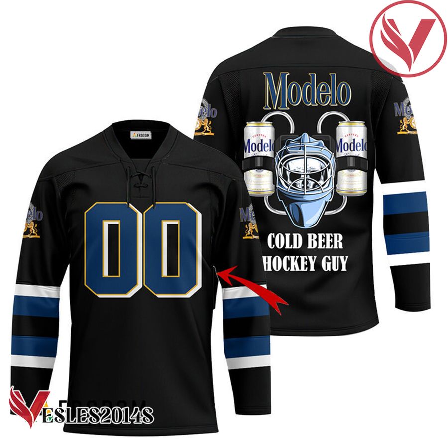 Personalized Cold Modelo Beer Hockey Guy Jersey - Vesles2014S