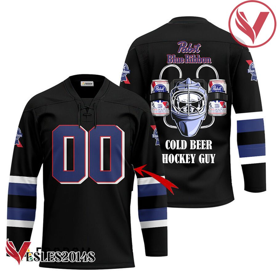 Personalized Cold Pabst Blue Ribbon Hockey Guy Jersey - Vesles2014S