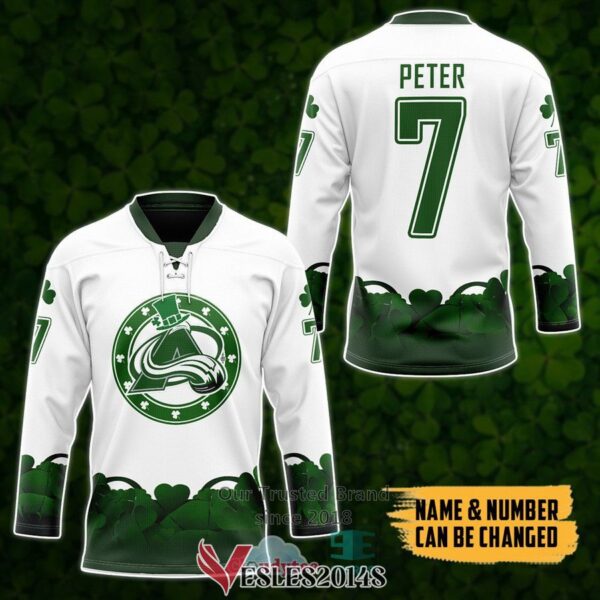 Personalized Colorado Avalanche 2022 St Patrick Day Hockey Jersey, Trending Gifts For Fans - Vesles2014s 3