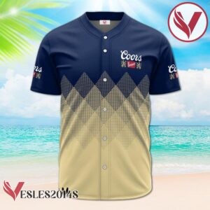 Personalized Coors Banquet Beige And Blue Halftone Baseball Jersey, Perfect Gifts For Fans - Vesles2014S 2