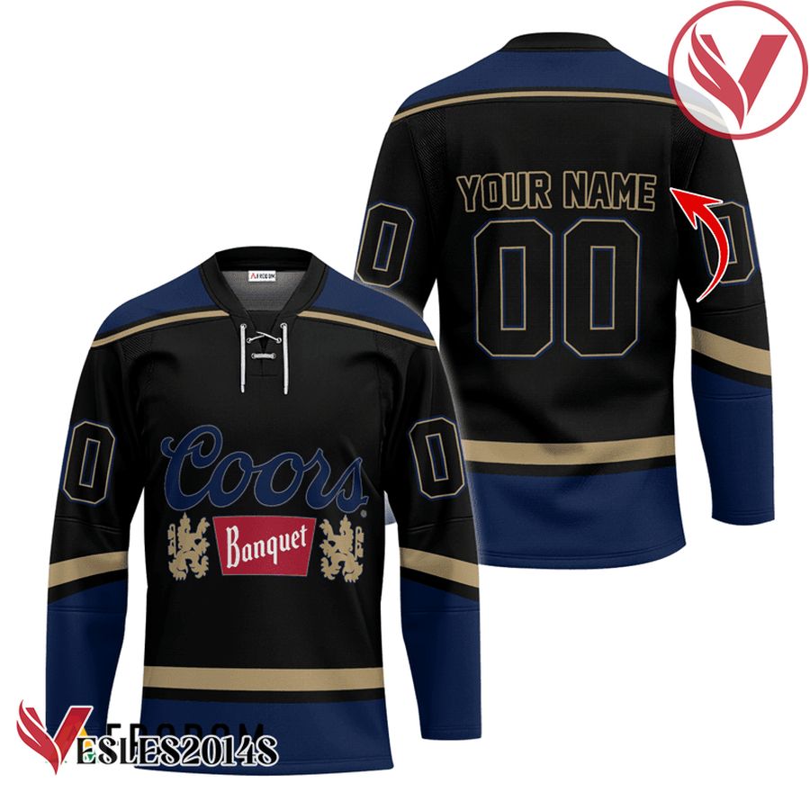 Personalized Coors Banquet Black And Blue Hockey Jersey - Vesles2014S