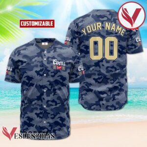 Personalized Coors Banquet Blue Camouflage Baseball Jersey, Perfect Gifts For Fans - Vesles2014S